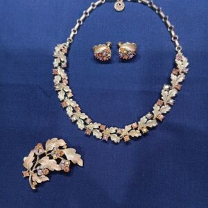 Vintage Lisner Aurora Borealis Jewelry Set